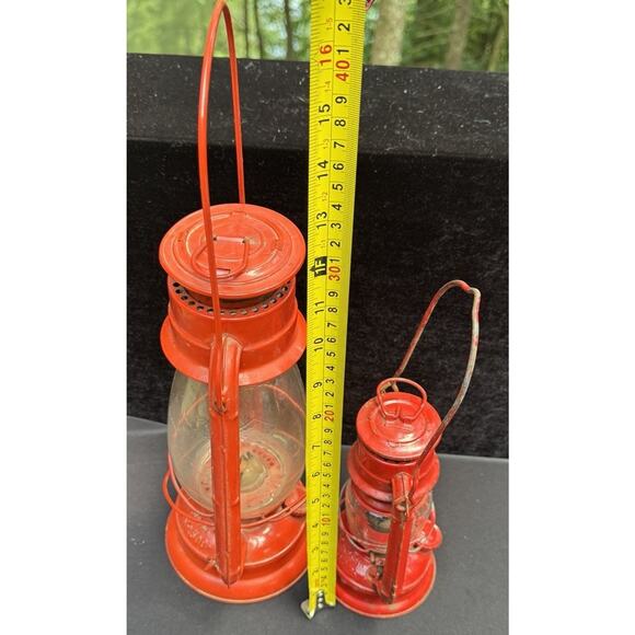 2 Nice VTG WINGED WHEEL Red Lanterns No. 350 & 500 Japan - Picture 6 of 11